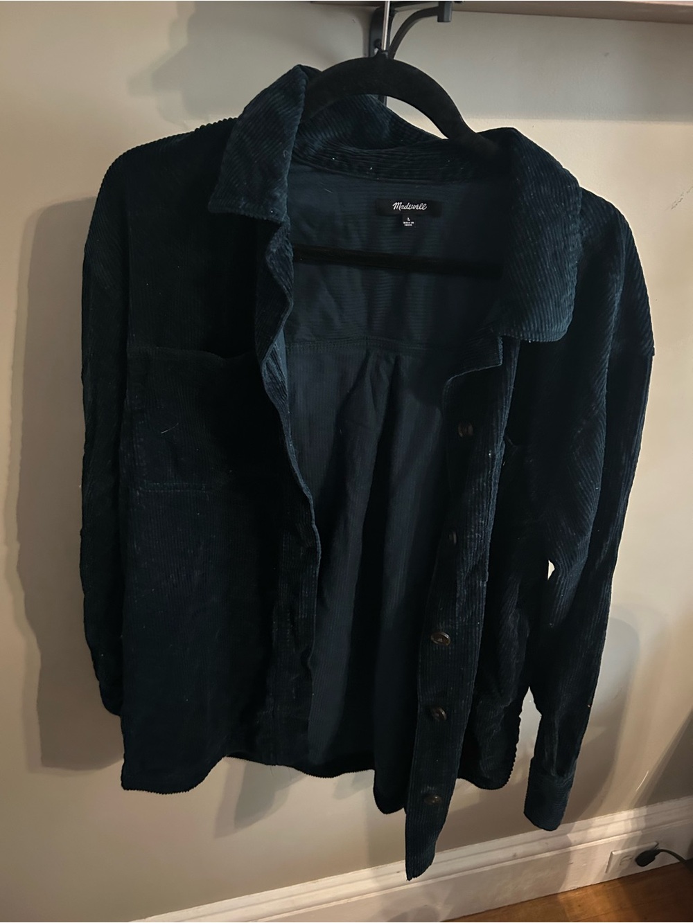 Madewell Dark Teal Corduroy Shacket size large NWOT